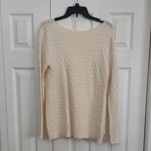 Cream Textured Knit Sweater